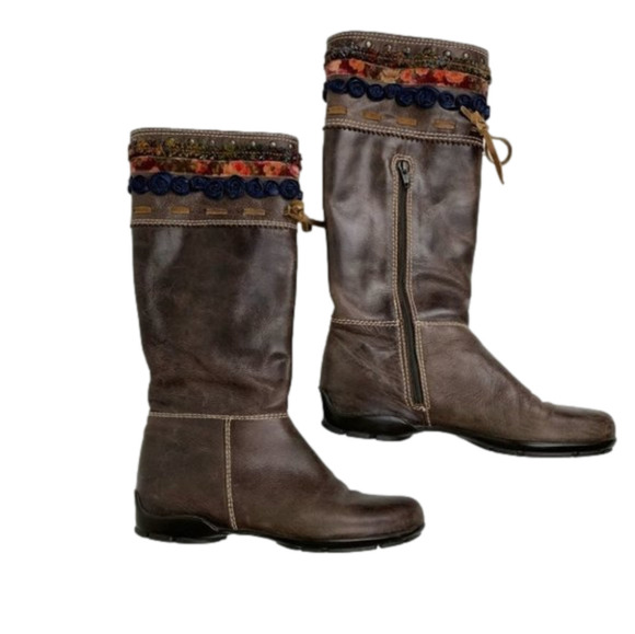 𝅺Brown's Couture Sacha Brown  Leather Tall Boots - Picture 1 of 6